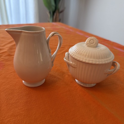 Leedsware creamware sugar and - creamware,